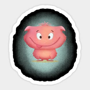 pink cartoon monster Sticker